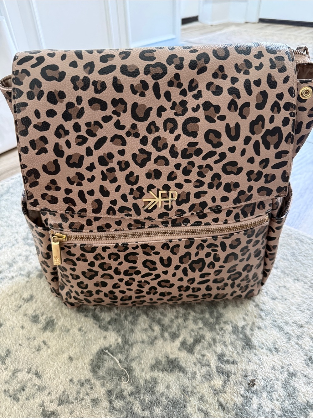 Freshly Picked Leopard Print Backpack in Tan and Black